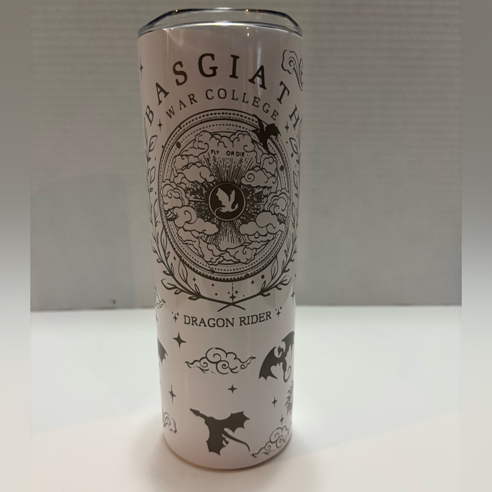 Basgiath War College Fourth Wing  White 20oz Skinny Tumbler